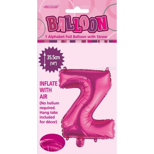 Hot Pink Z Alphabet Foil Balloon 35cm Default Title