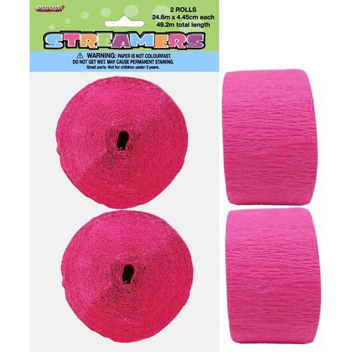 Crepe Streamers Hot Pink 2 x 24m Default Title