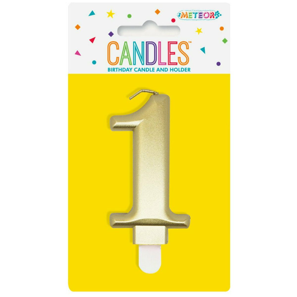 Number 1 Metallic Rainbow Birthday Candle - Dollars and Sense