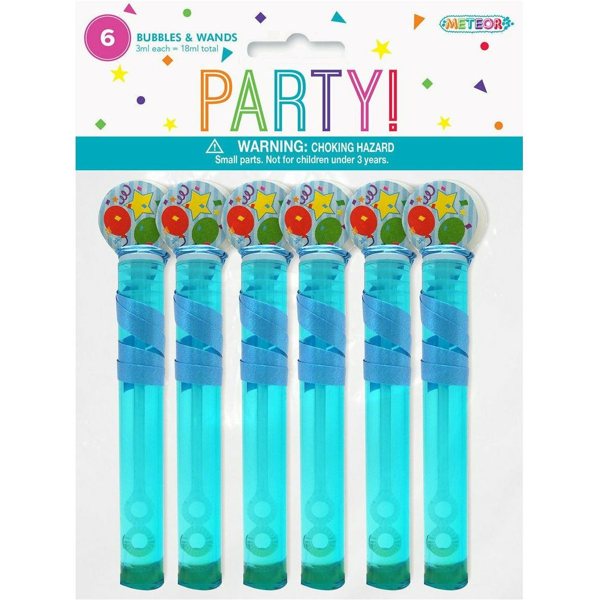 Blue Bubbles & Wands 3ml - Party Favors 6Pk - Dollars and Sense