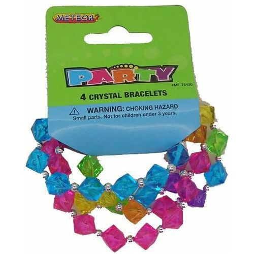 Crystal Bead Bracelets - Party Favors 4Pk - Dollars and Sense