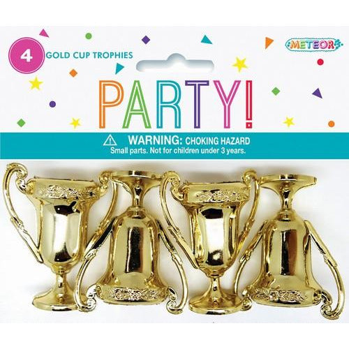 Gold Cup Trophies - Party Favors 4Pk - Dollars and Sense