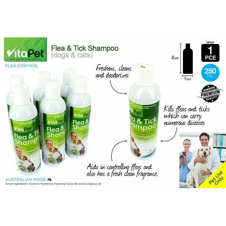Flea and Tick Shampoo Dogs and Cats - 250ml 1 Piece - Dollars and Sense