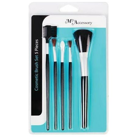 Cosmetic Brush Set - 5 Pack 1 Piece - Dollars and Sense