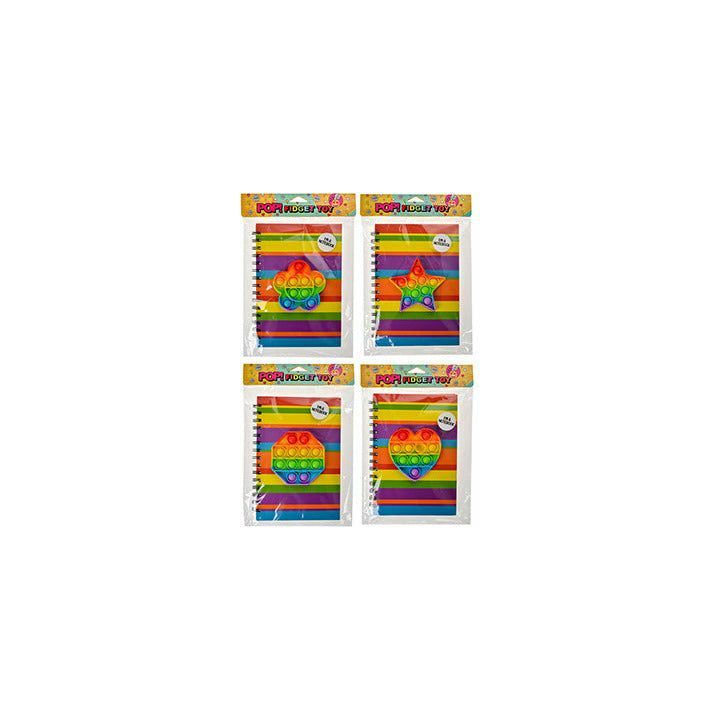 Pop Fidget A5 Notebook Rainbow - 1 Piece Assorted - Dollars and Sense