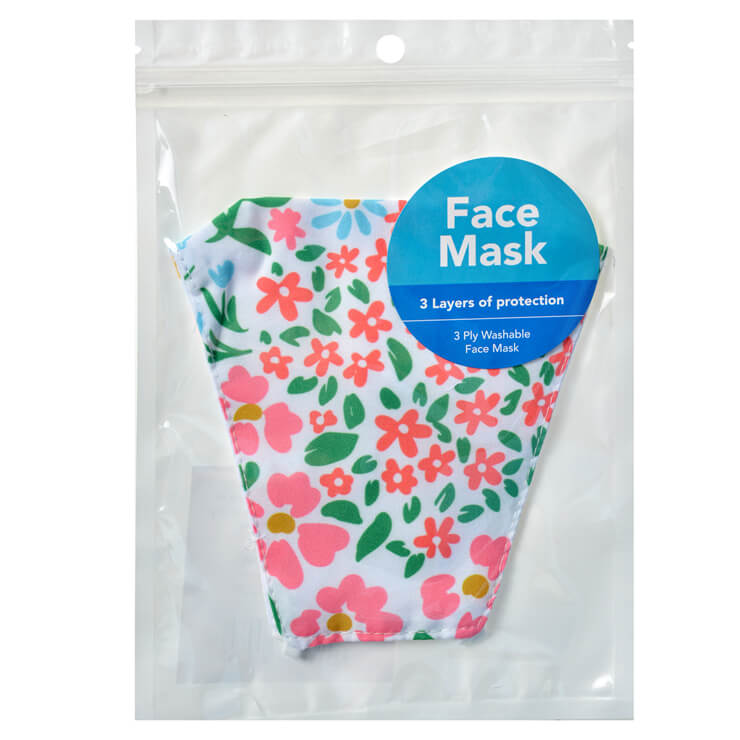 Face Mask Disposable 3 Ply Pastel Floral Print - 1 Piece - Dollars and Sense