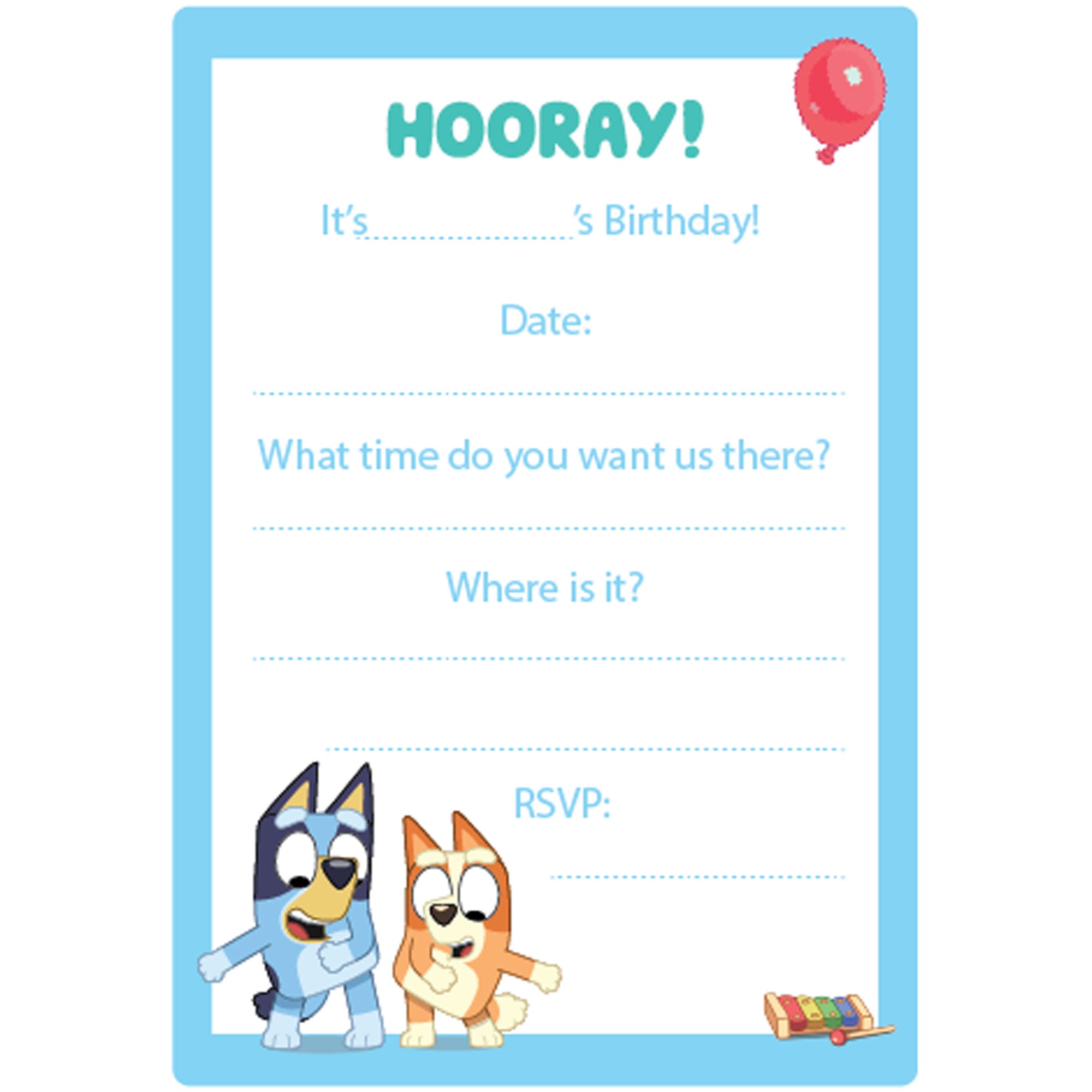 Bluey Postcard Invitations - 8 Pack Default Title