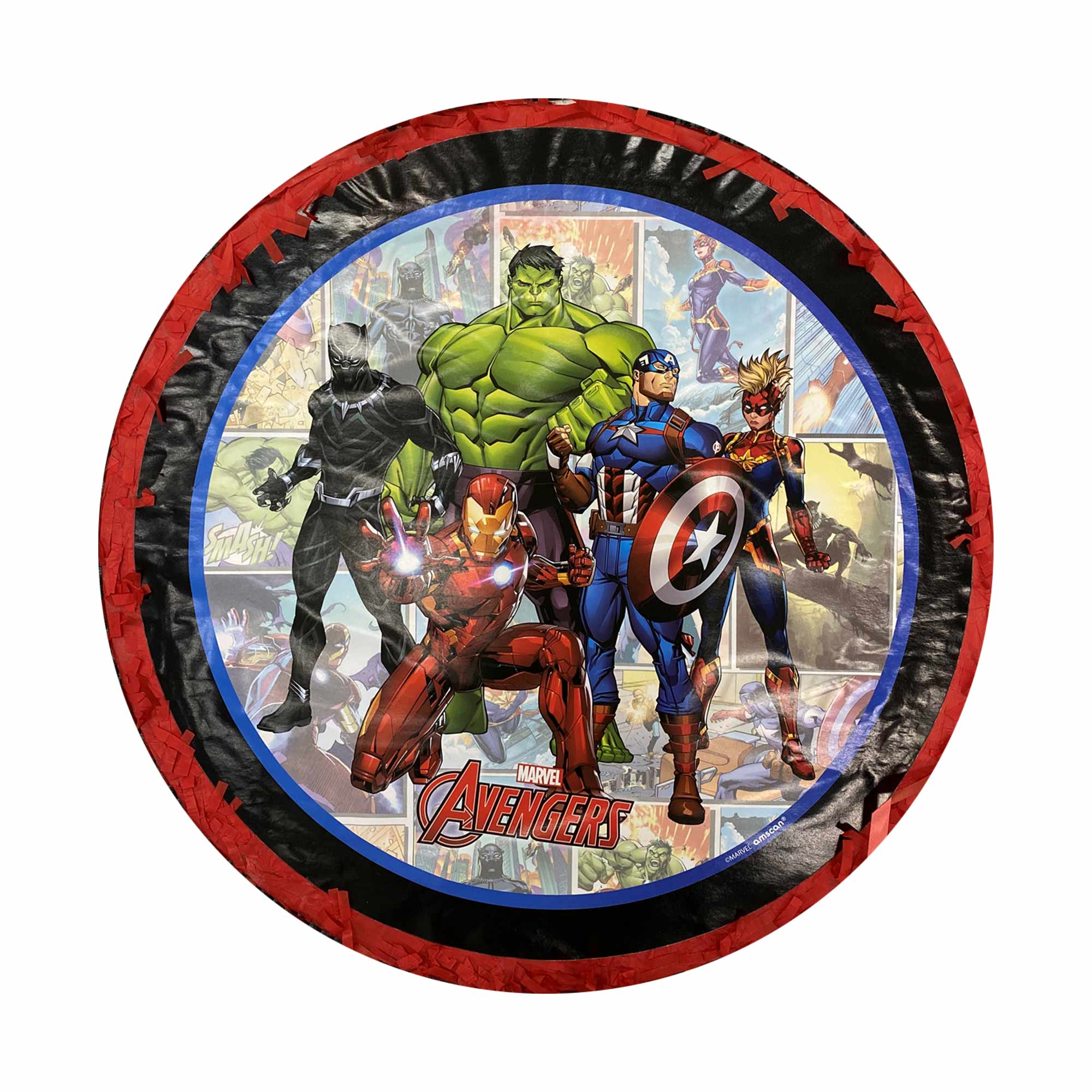 Marvel Avengers Powers Unite Expandable Pull String Drum Pinata - 35x35x9cm Default Title