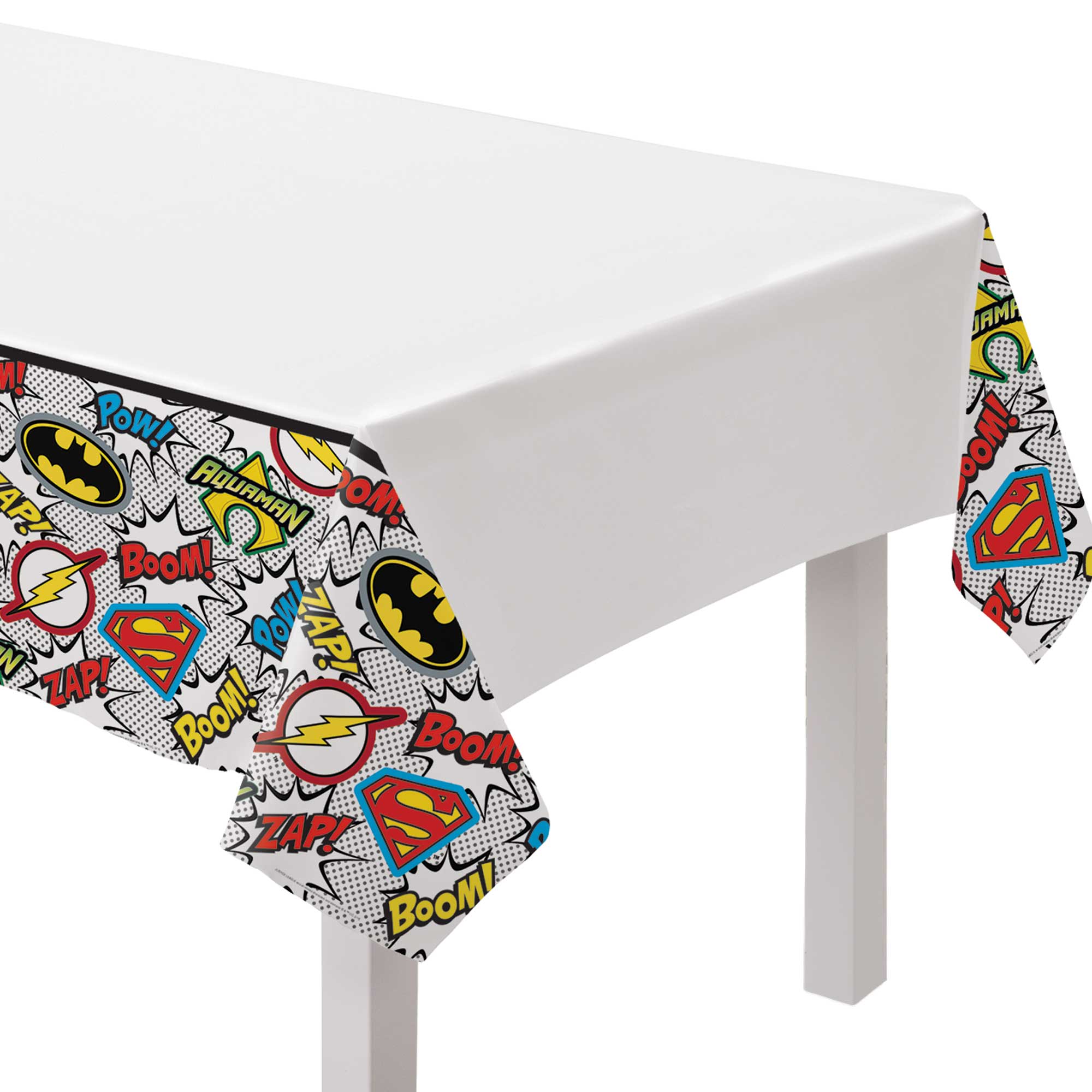 Justice League Heroes Unite Paper Tablecover - 1.37x2.43m Default Title