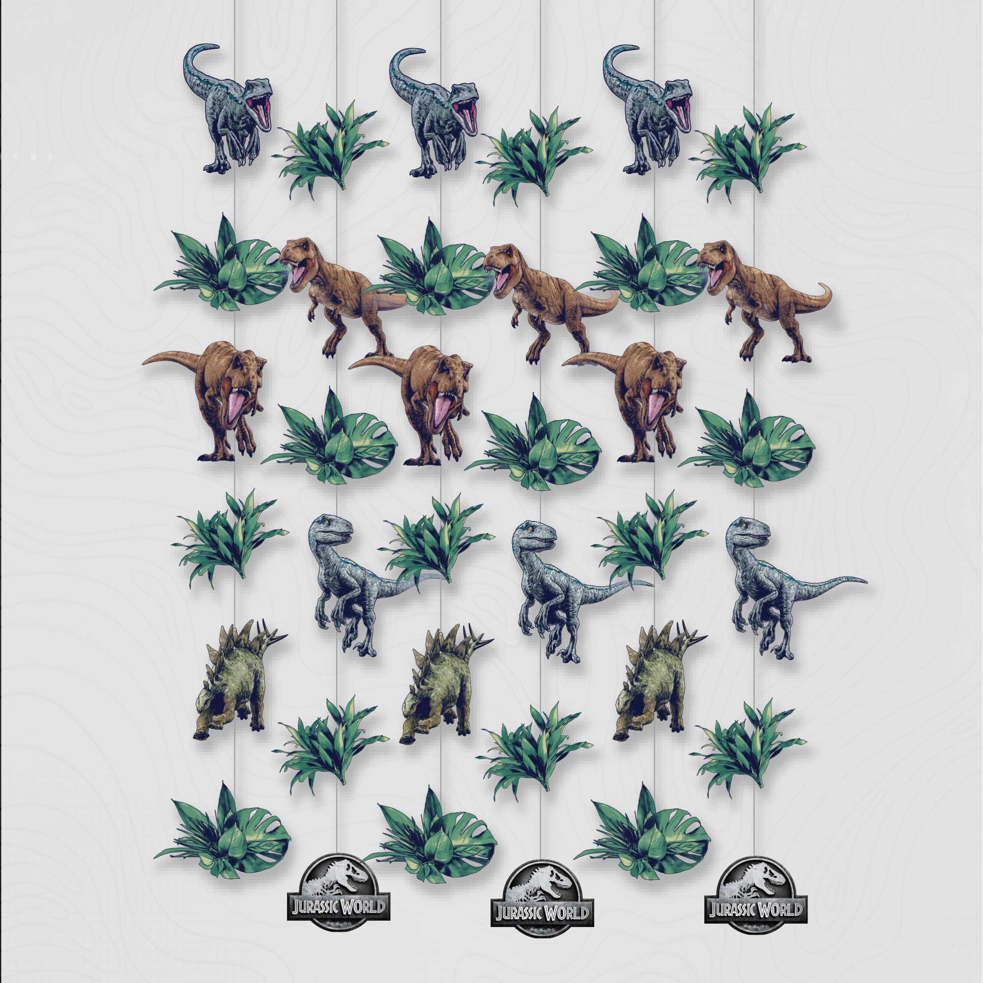 Jurassic Into The Wild Hanging String Decorations - 2.13m 6 Pack Default Title