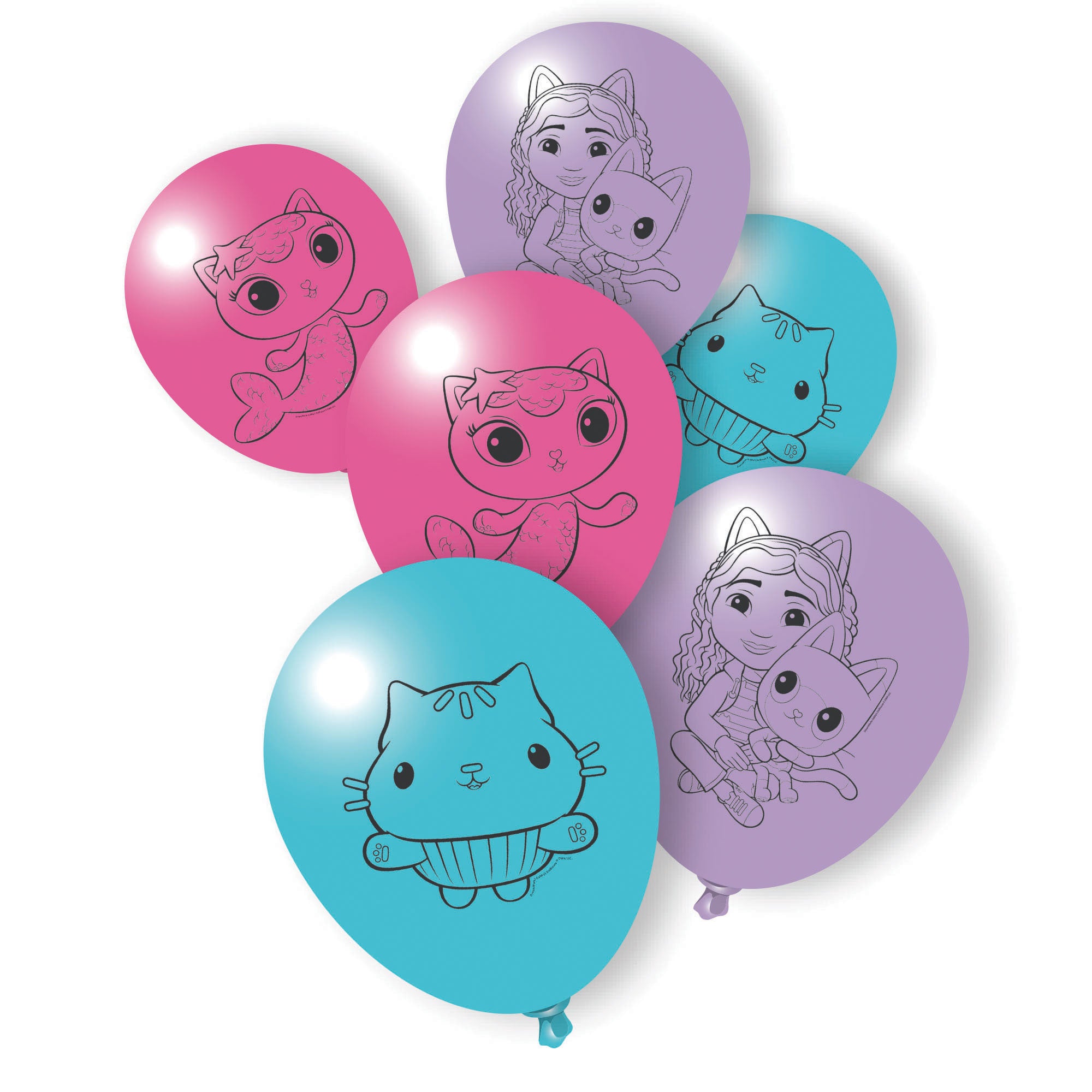Gabbys Dollhouse Latex Balloons - 30cm 6 Pack Default Title