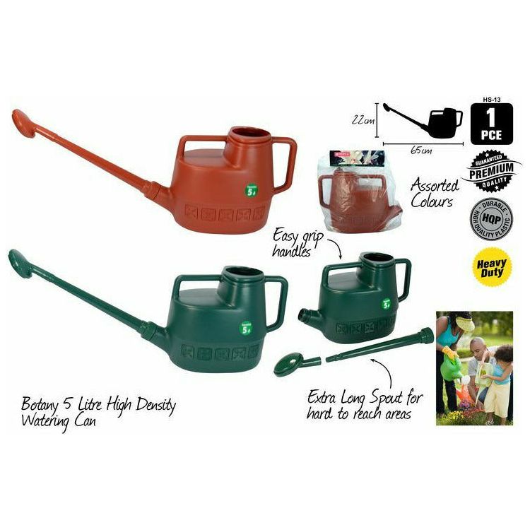Botany Watering Can - 22x65cm 1 Piece 5L Assorted - Dollars and Sense