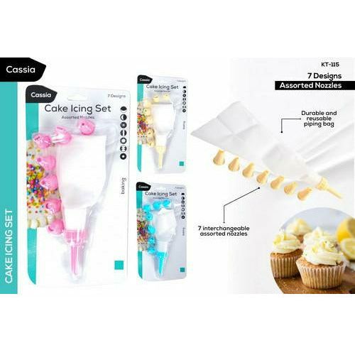 Cake Icing Set with Eight Tubes - 7 Designs Assorted - Dollars and Sense