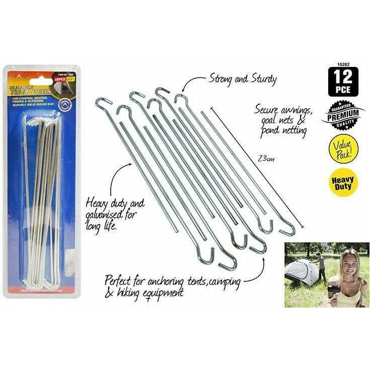 Camping Tent Pegs - 23cm 12 Piece Set - Dollars and Sense