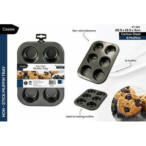 Non-Stick Muffin Tray - 26.5x18.5x3cm - Dollars and Sense