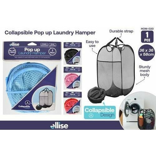 Collapsible Pop up Laundry Hamper - 36x36x58cm 1 Piece Assorted - Dollars and Sense