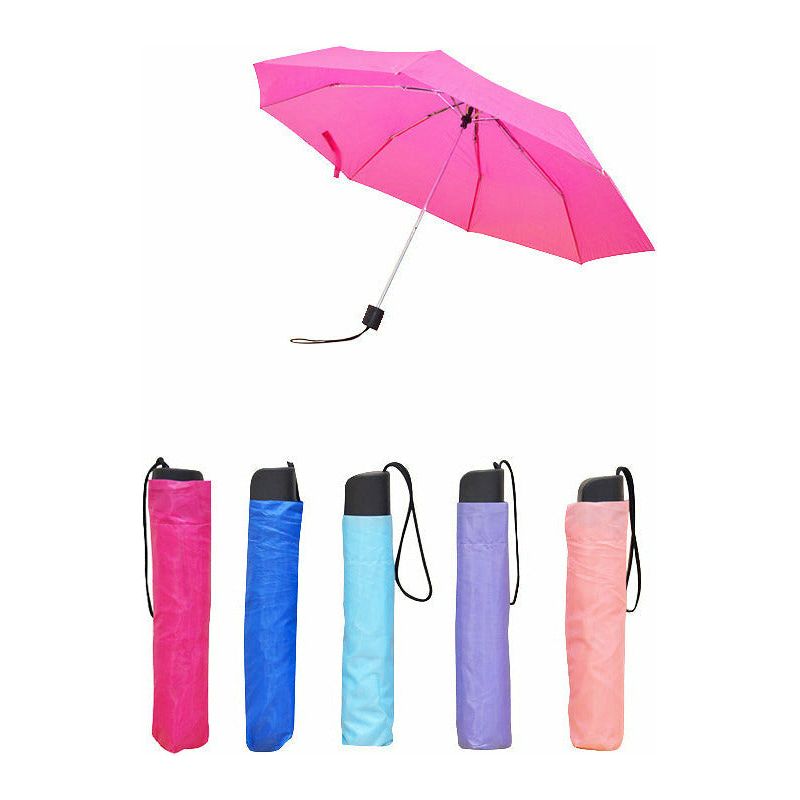 Coloured Compact Foldable Umbrella - 55x98cm 1 Piece Assorted - Dollars and Sense
