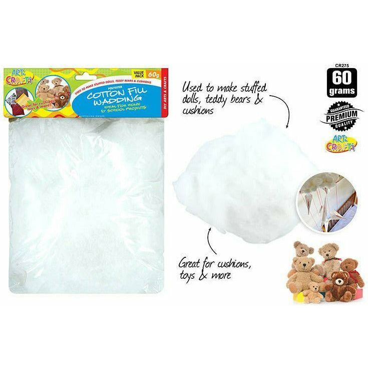 Craft Polyester Cotton Fill Wadding - 60g Bag 1 Piece - Dollars and Sense