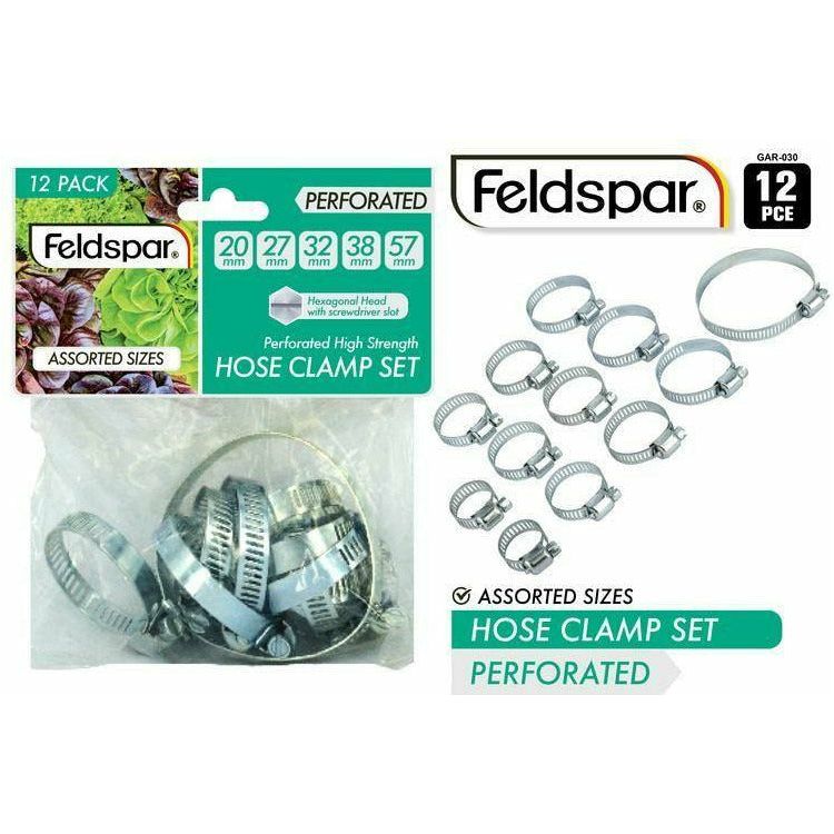 Perforated High Strength Hose Clamp Set - 12 Piece Assorted Sizes - Dollars and Sense