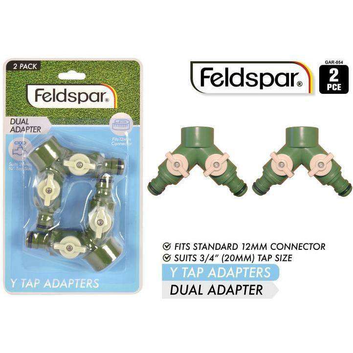 Buy Y Dual Tap Adapters with Locks Fits 12mm Hose 20mm Tap 2pcs | Dollars and Sense