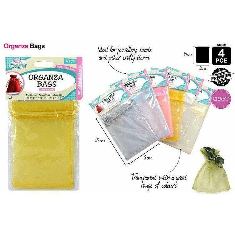 Organza Bags - 8x10cm 4 Piece Assorted - Dollars and Sense