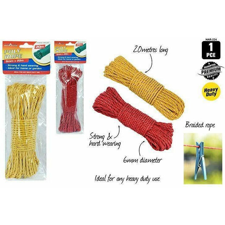 Poly Rope - 6mm x 20m 1 Piece Assorted - Dollars and Sense