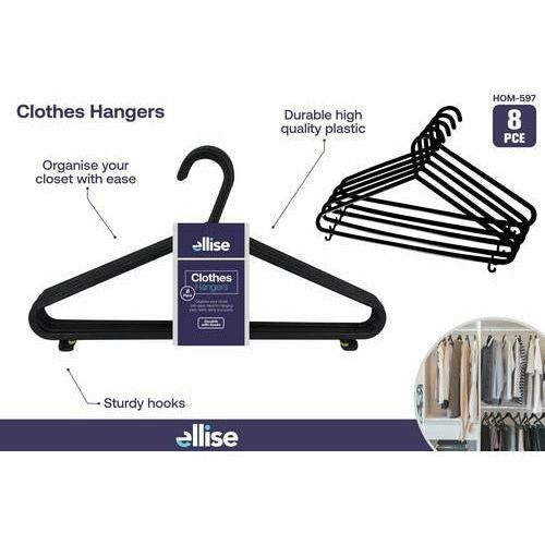 Clothes Hangers Black - 8 Pack - Dollars and Sense