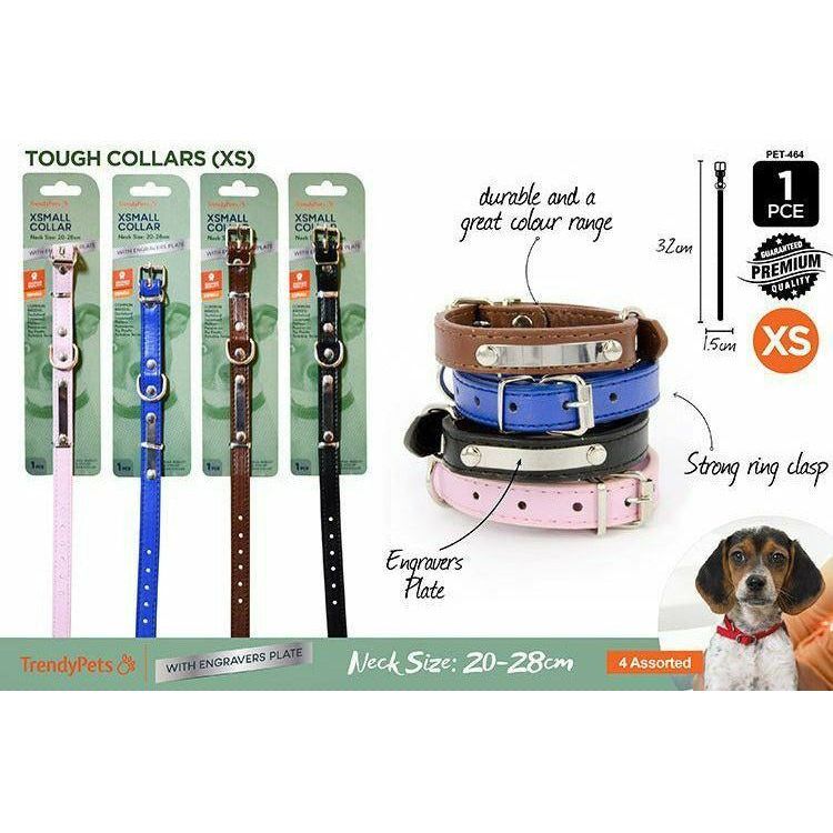 Dog Collar with Engravers Plate Extra Small - 1.5x32cm 1 Piece Assorted - Dollars and Sense