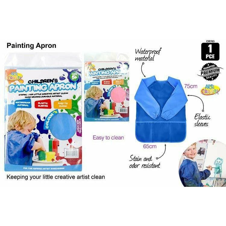 Kids Painting Apron - 78x65cm 1 Piece Assorted - Dollars and Sense