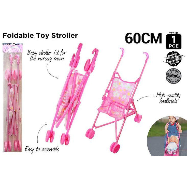 Plastic Toy Stroller 60cm - Dollars and Sense