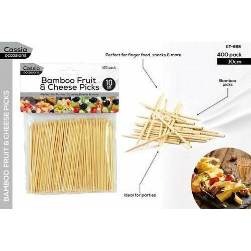 Bamboo Fruit and Cheese Picks - 10cm 400 Pack - Dollars and Sense