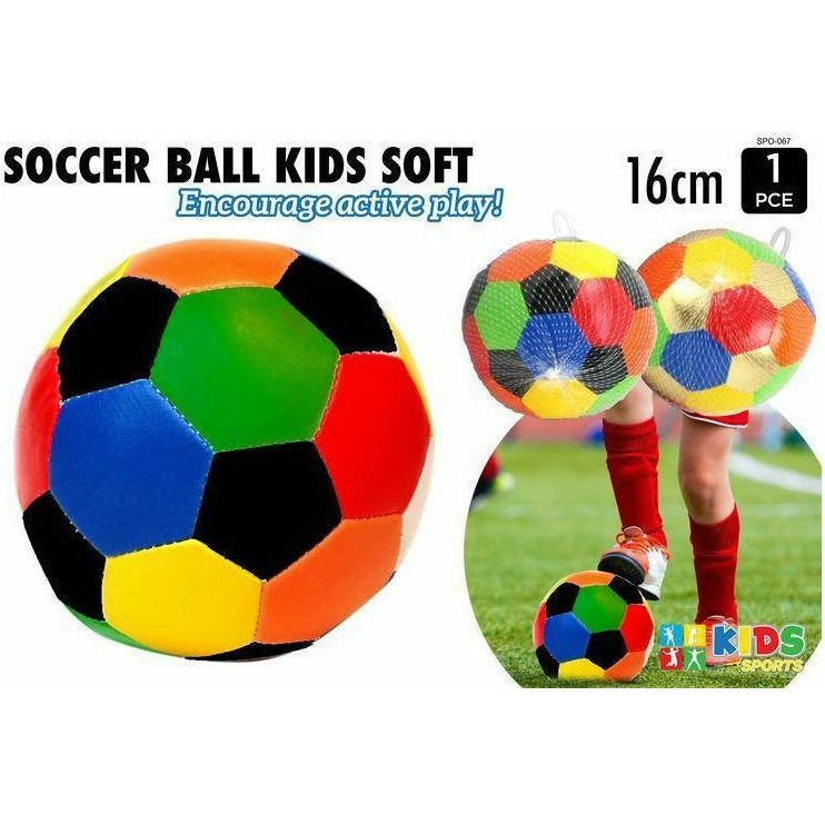 Kids Soccer Ball Soft - 16cm 1 Piece Assorted - Dollars and Sense