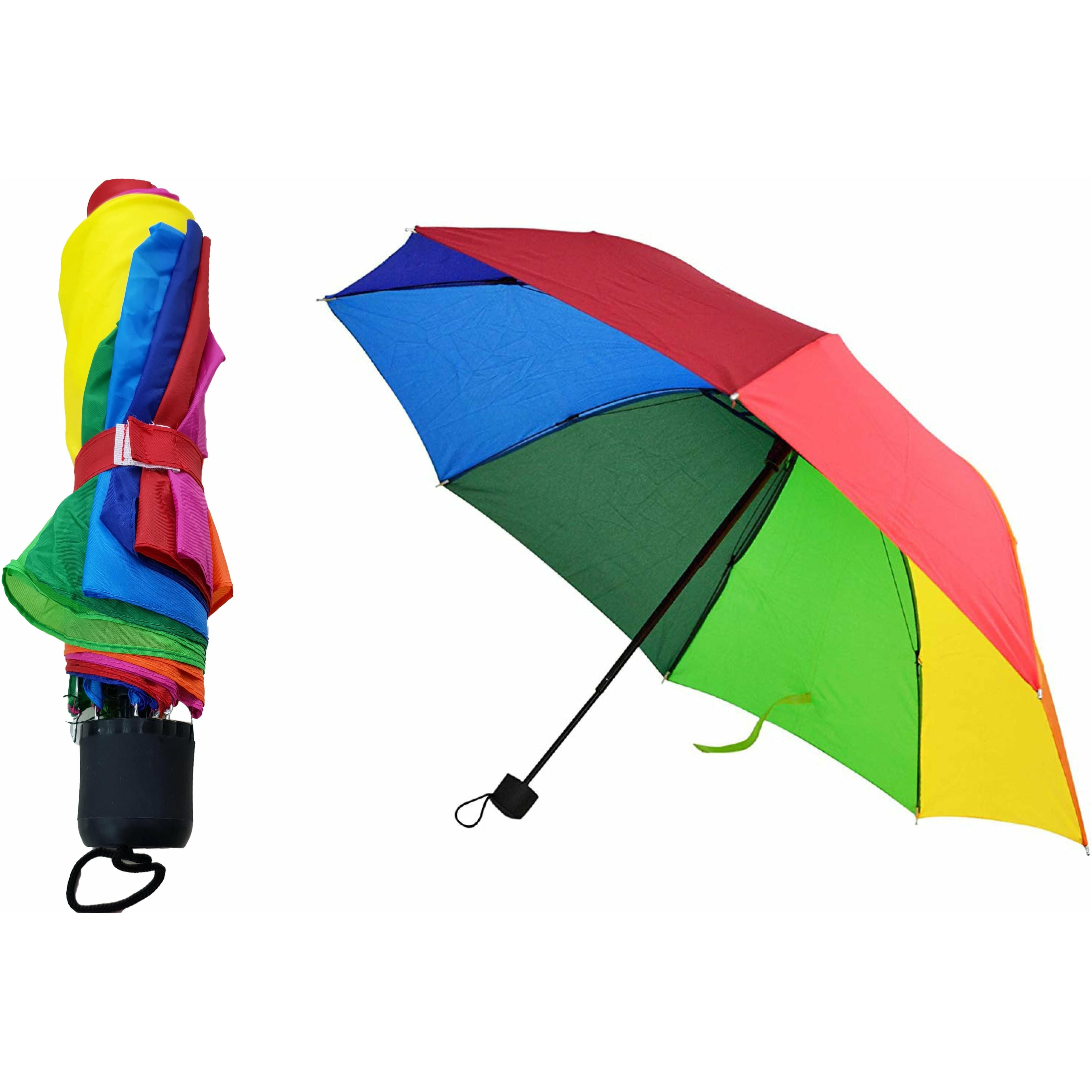 Rainbow Compact Foldable Umbrella - 93x55cm 1 Piece - Dollars and Sense