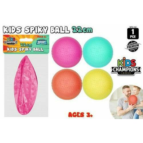 Kids Spiky PVC Inflatable Ball - 22cm 1 Piece Assorted - Dollars and Sense