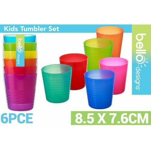 Kids Tumbler Multicolour Set - 8.5x7.6cm 6 Pack 1 Piece - Dollars and Sense