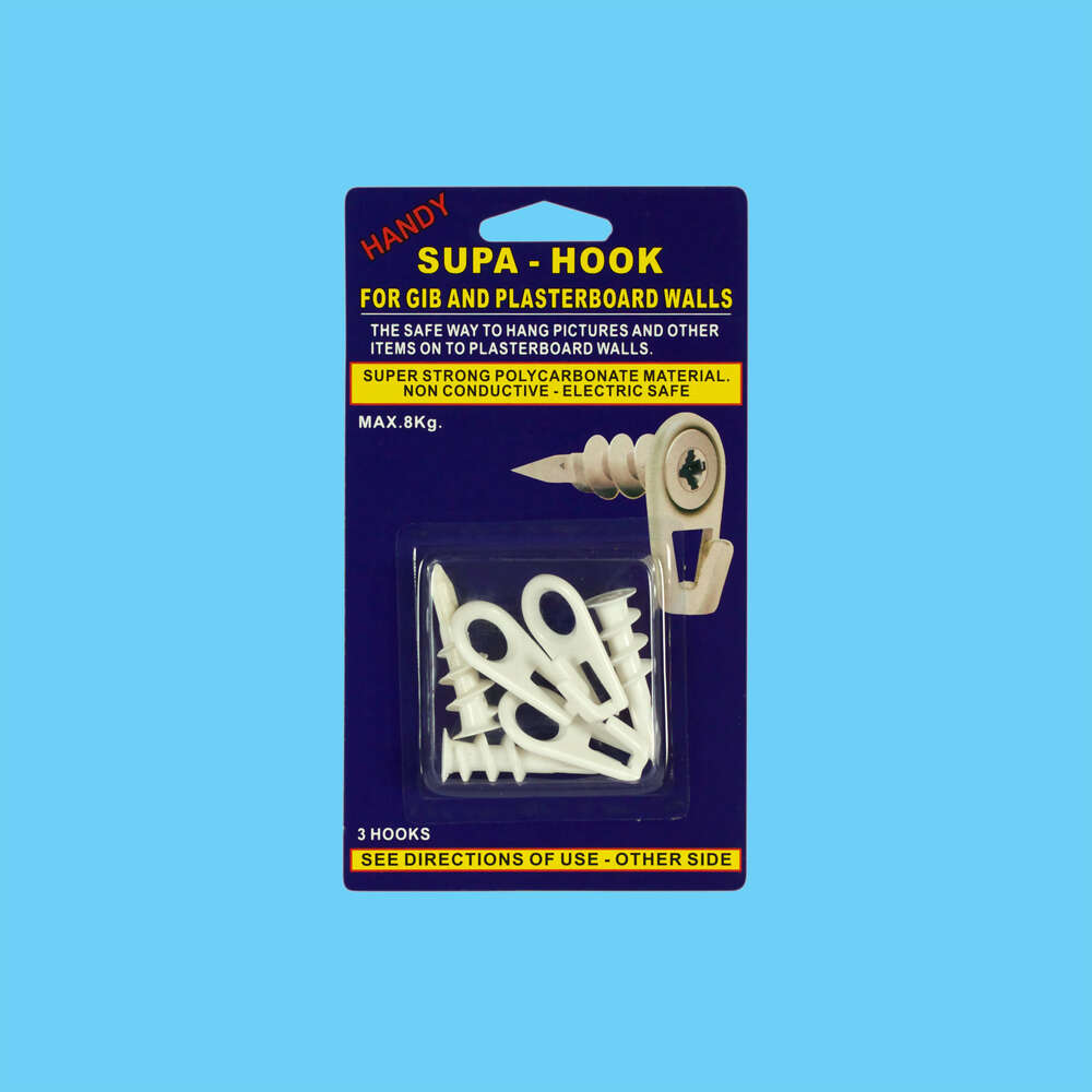 Plasterboard Hook - 8kg 3 Pack 1 Piece - Dollars and Sense