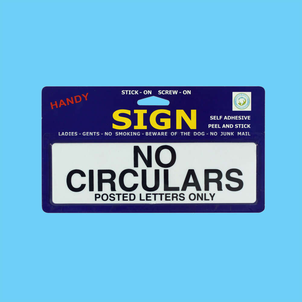 Sign Medium No Circulars - 1 Piece - Dollars and Sense