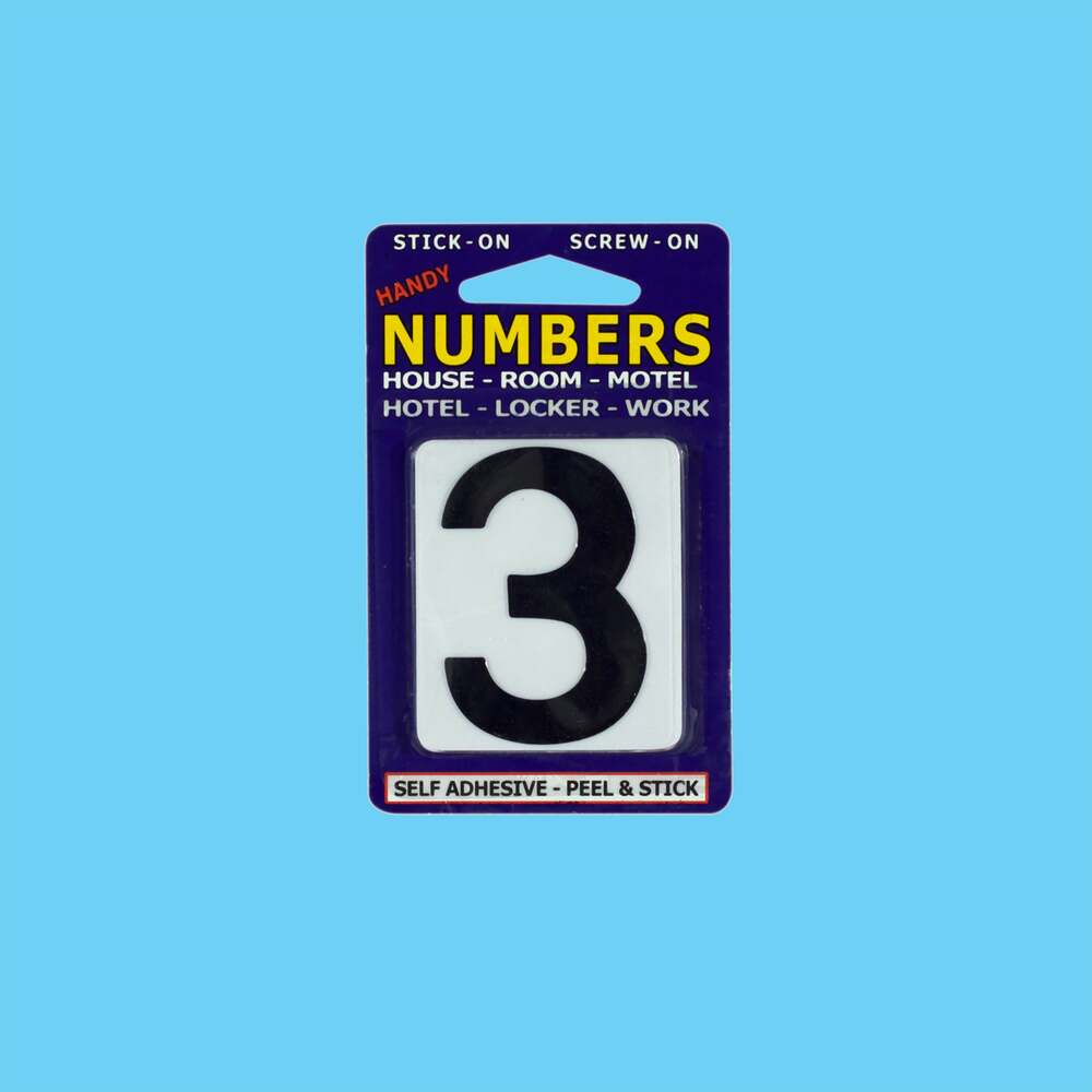 Numbers NO.3 White and Black - 1 Piece - Dollars and Sense