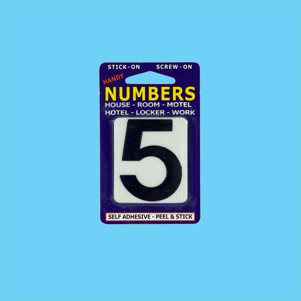 Numbers NO.5 White and Black - 1 Piece - Dollars and Sense