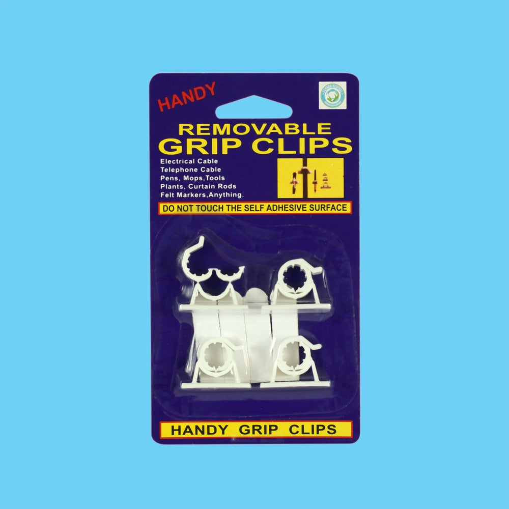 Small Removable Grip Clips White - 8mm 4 Pack 1 Piece - Dollars and Sense