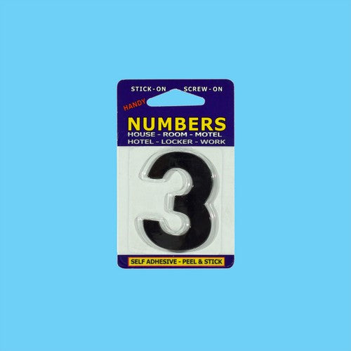 Numbers NO.3 Black No Base Number Outline Only - 1 Piece - Dollars and Sense