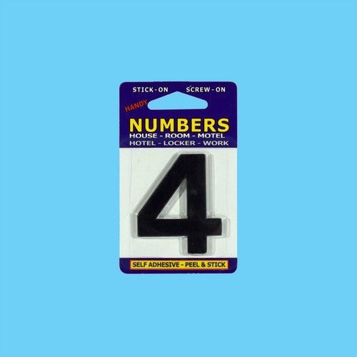 Numbers NO.4 Black No Base Number Outline Only - 1 Piece - Dollars and Sense