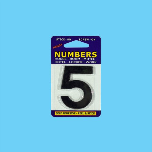 Numbers NO.5 Black No Base Number Outline Only - 1 Piece - Dollars and Sense