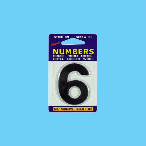 Numbers NO.6 Black No Base Number Outline Only - 1 Piece - Dollars and Sense