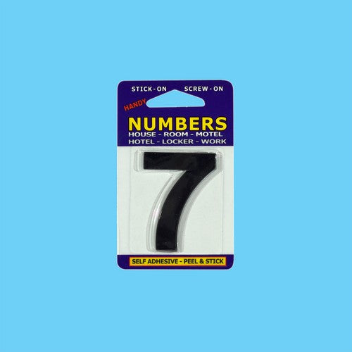 Numbers NO.7 Black No Base Number Outline Only - 1 Piece - Dollars and Sense