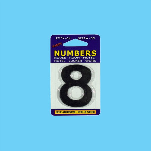 Numbers NO.8 Black No Base Number Outline Only - 1 Piece - Dollars and Sense