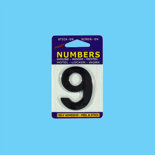 Numbers NO.9 Black No Base Number Outline Only - 1 Piece - Dollars and Sense