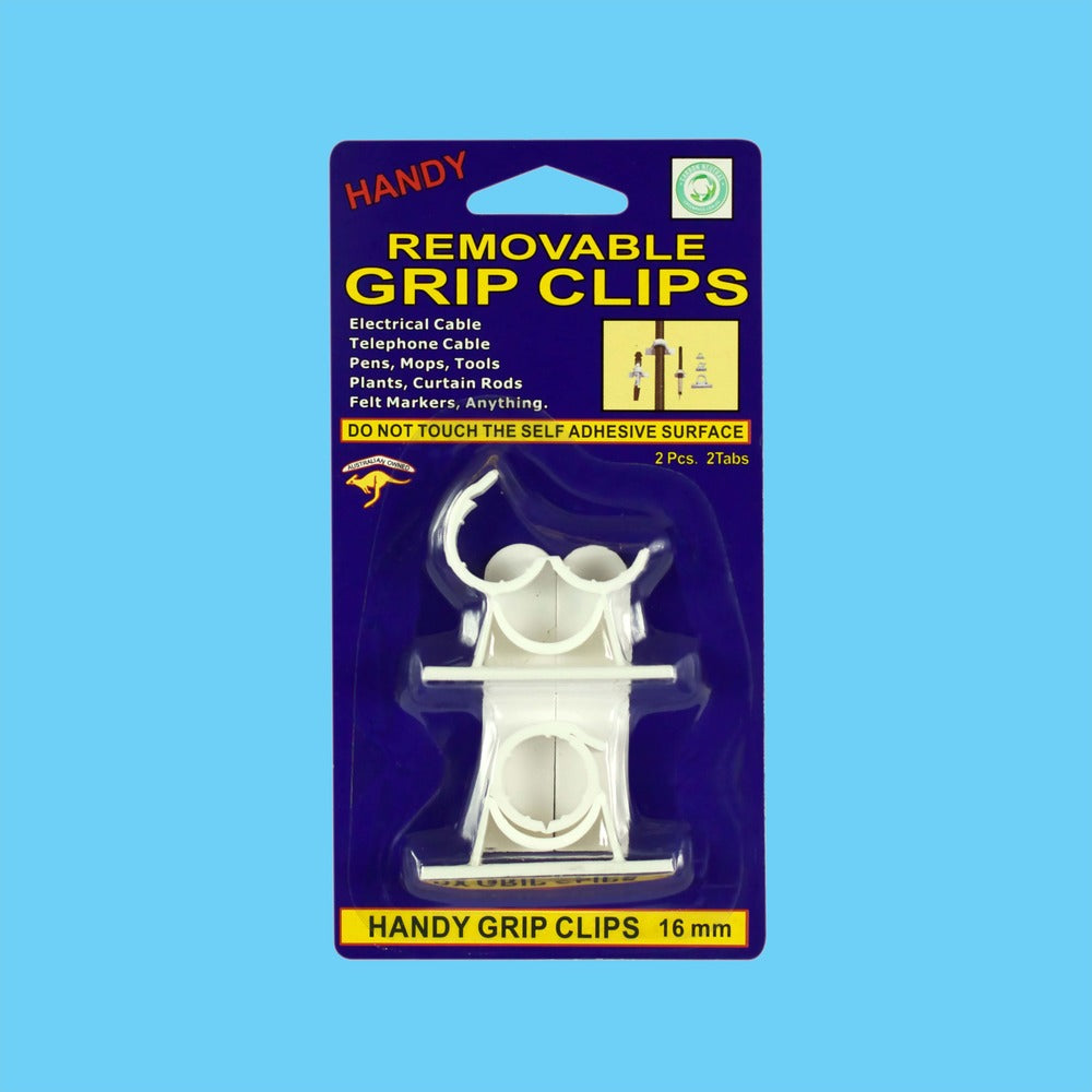 Medium Removable Grip Clips White - 16mm 2 Pack 1 Piece - Dollars and Sense
