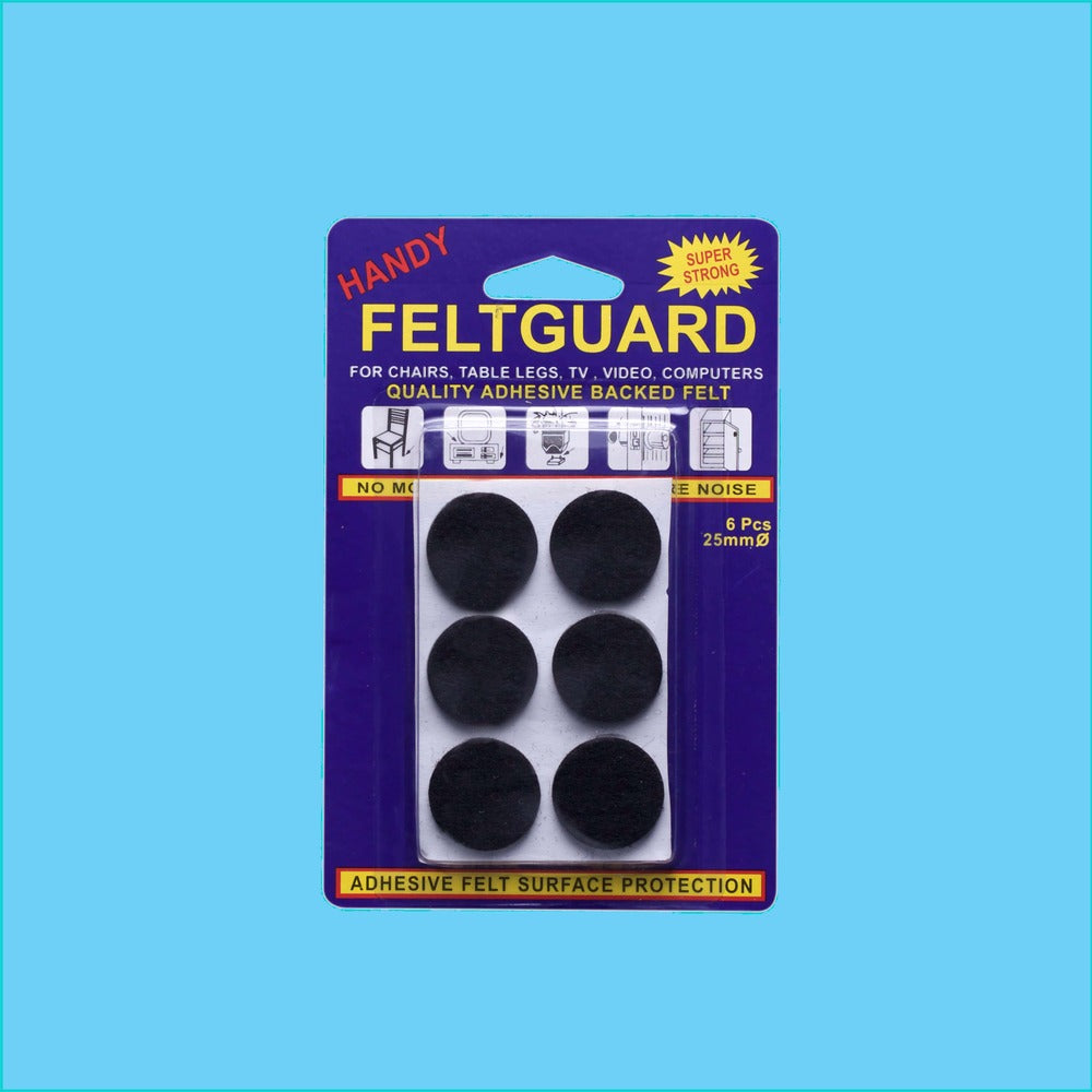 Black Feltguard Die Cuts - 25mm 6 Pack 1 Piece - Dollars and Sense