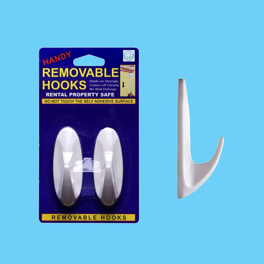 Removable Oval Hook - 1.5kg 2 Pack 1 Piece - Dollars and Sense